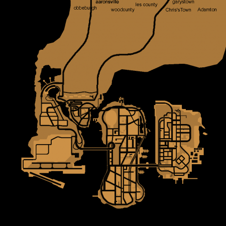 Карта Liberty City до GTA III